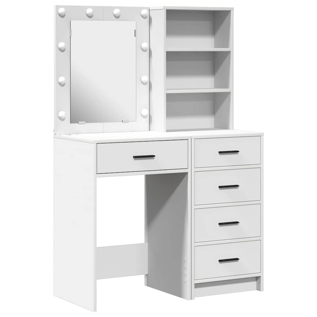 Toaletni stol 2 pcs Bijelo 50 x 41 x 135 cm Konstruirano drvo