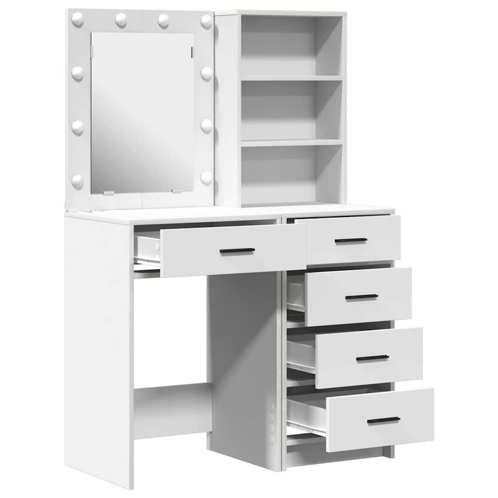 Toaletni stol 2 pcs Bijelo 50 x 41 x 135 cm Konstruirano drvo