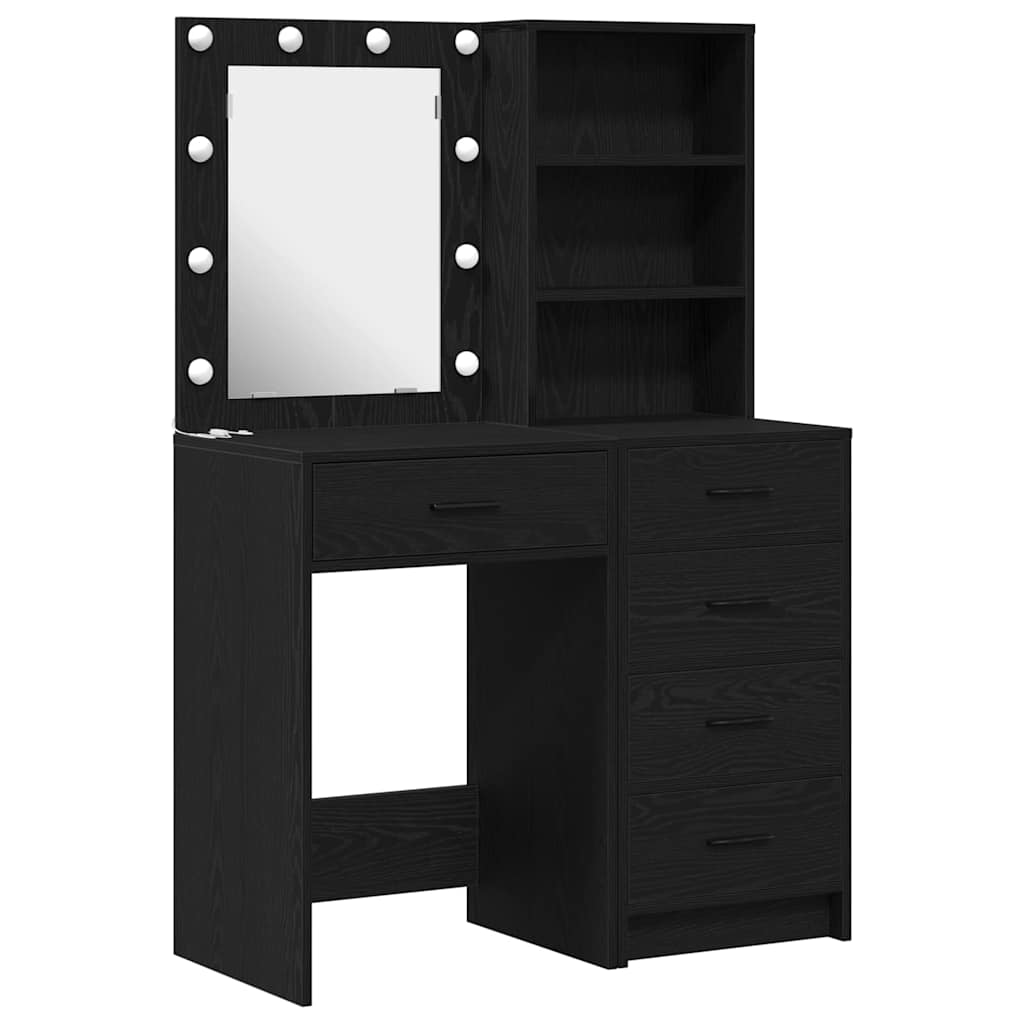 Toaletni stol 2 pcs Crna 50 x 41 x 135 cm Konstruirano drvo