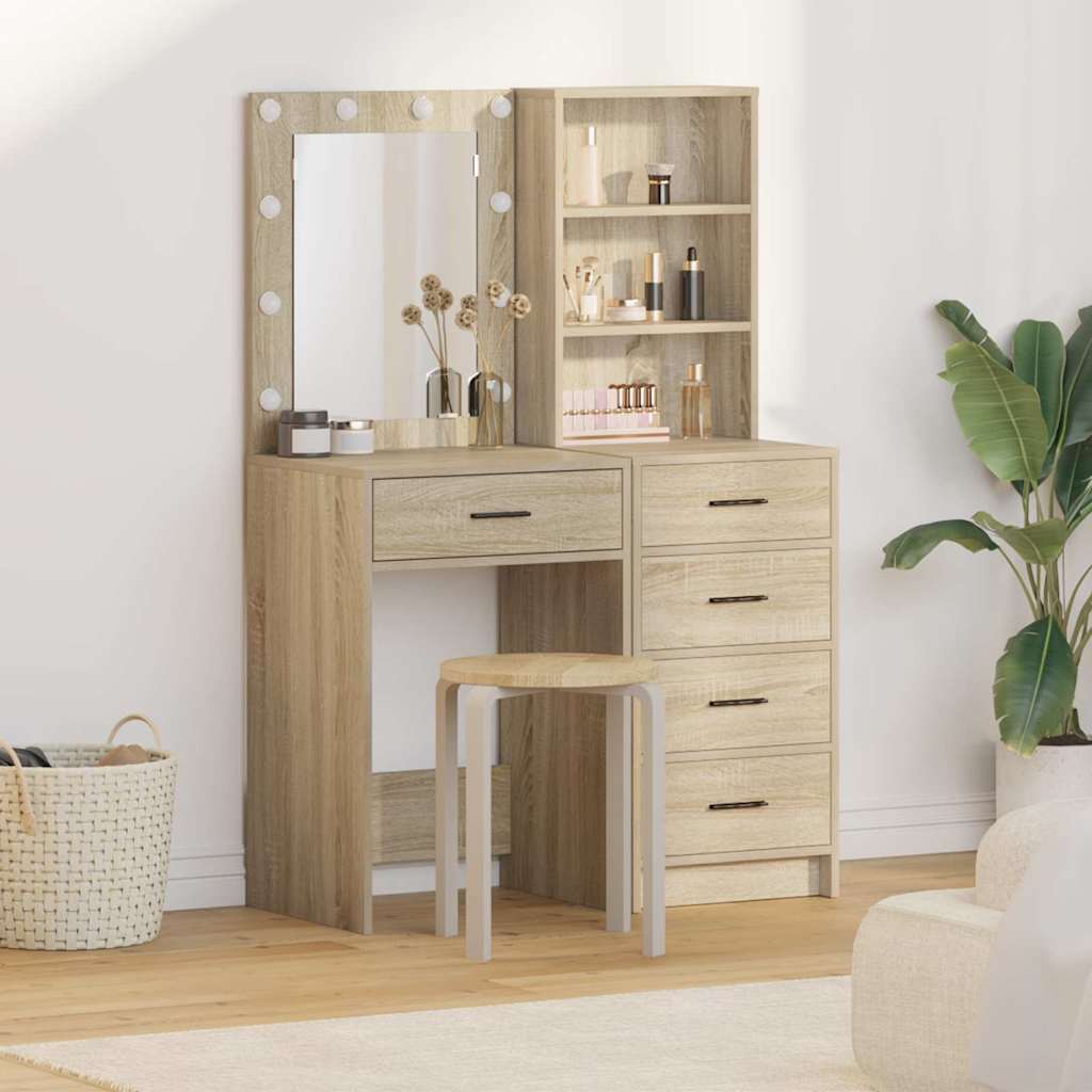 Toaletni stol 2 pcs Smeđa 50 x 41 x 135 cm Konstruirano drvo