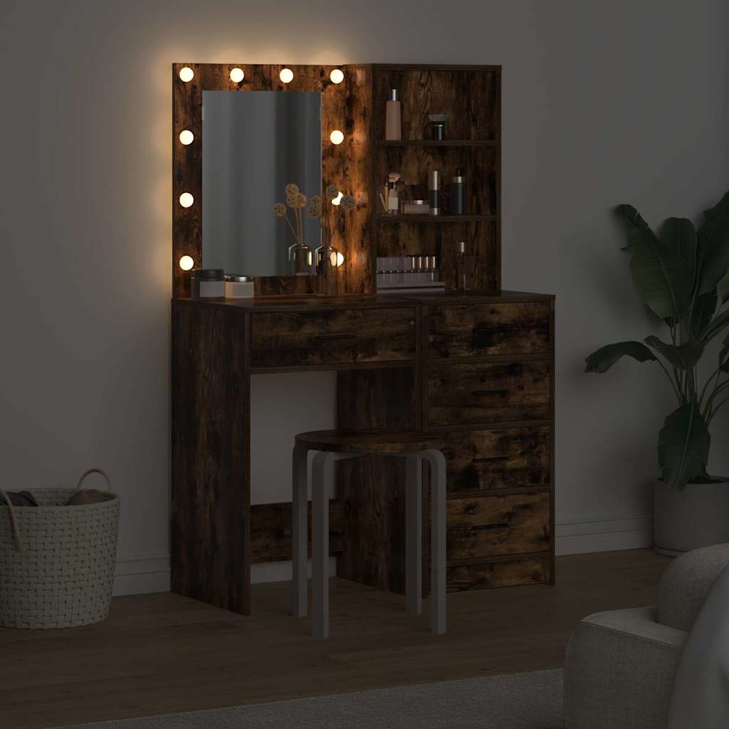 Toaletni stol 2 pcs Smeđa 50 x 41 x 135 cm Konstruirano drvo