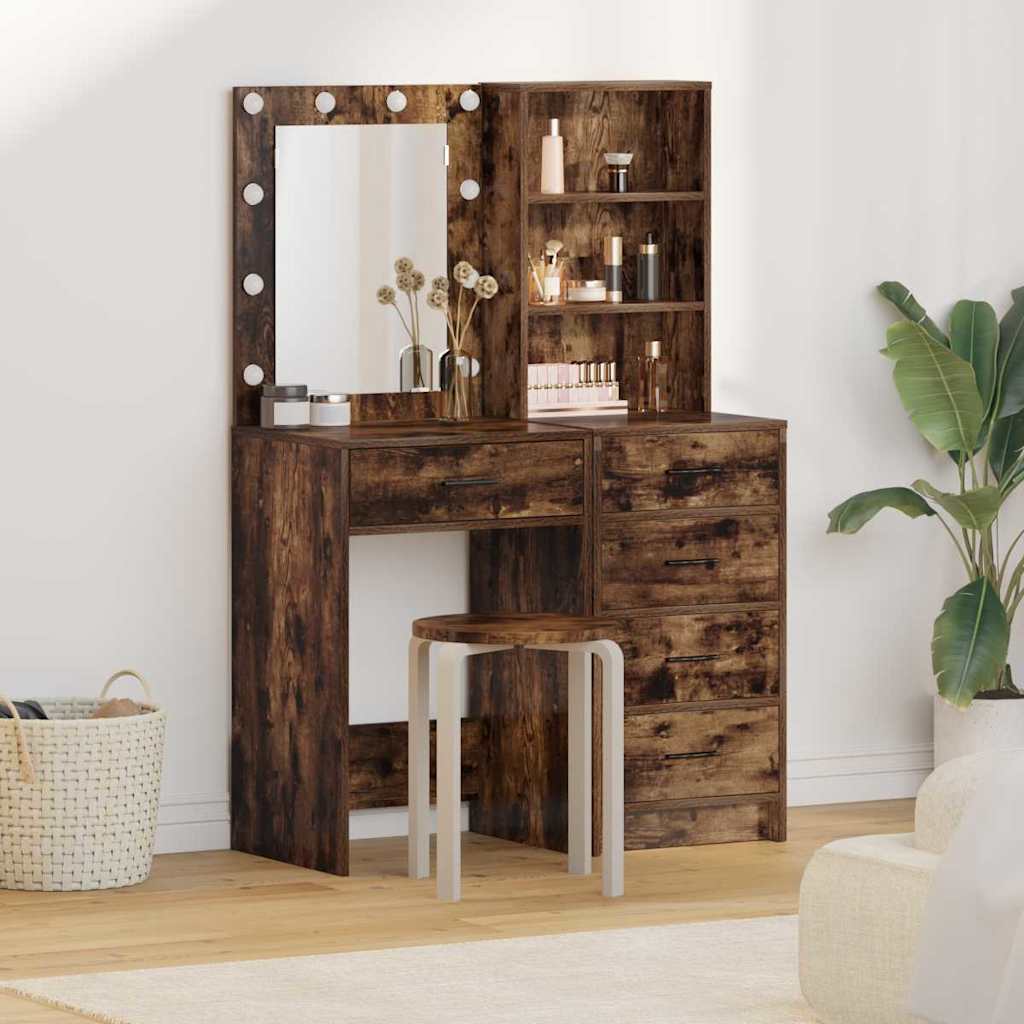 Toaletni stol 2 pcs Smeđa 50 x 41 x 135 cm Konstruirano drvo