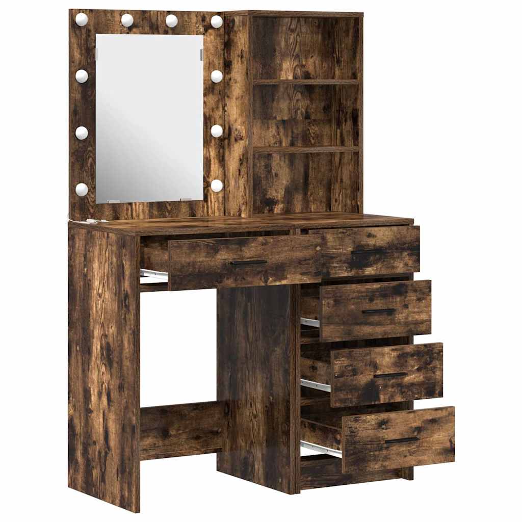 Toaletni stol 2 pcs Smeđa 50 x 41 x 135 cm Konstruirano drvo