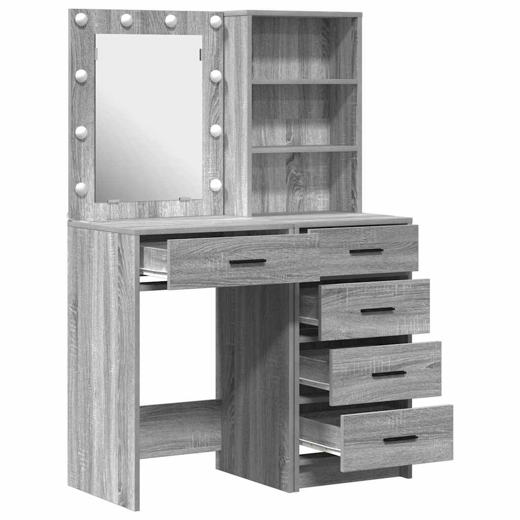 Toaletni stol 2 pcs Siva 50 x 41 x 135 cm Konstruirano drvo