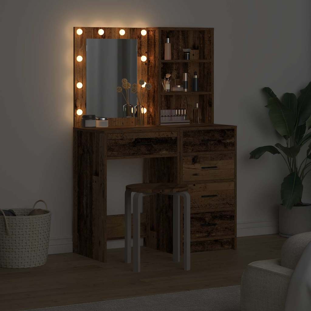 Toaletni stol 2 pcs Smeđa 50 x 41 x 135 cm Konstruirano drvo