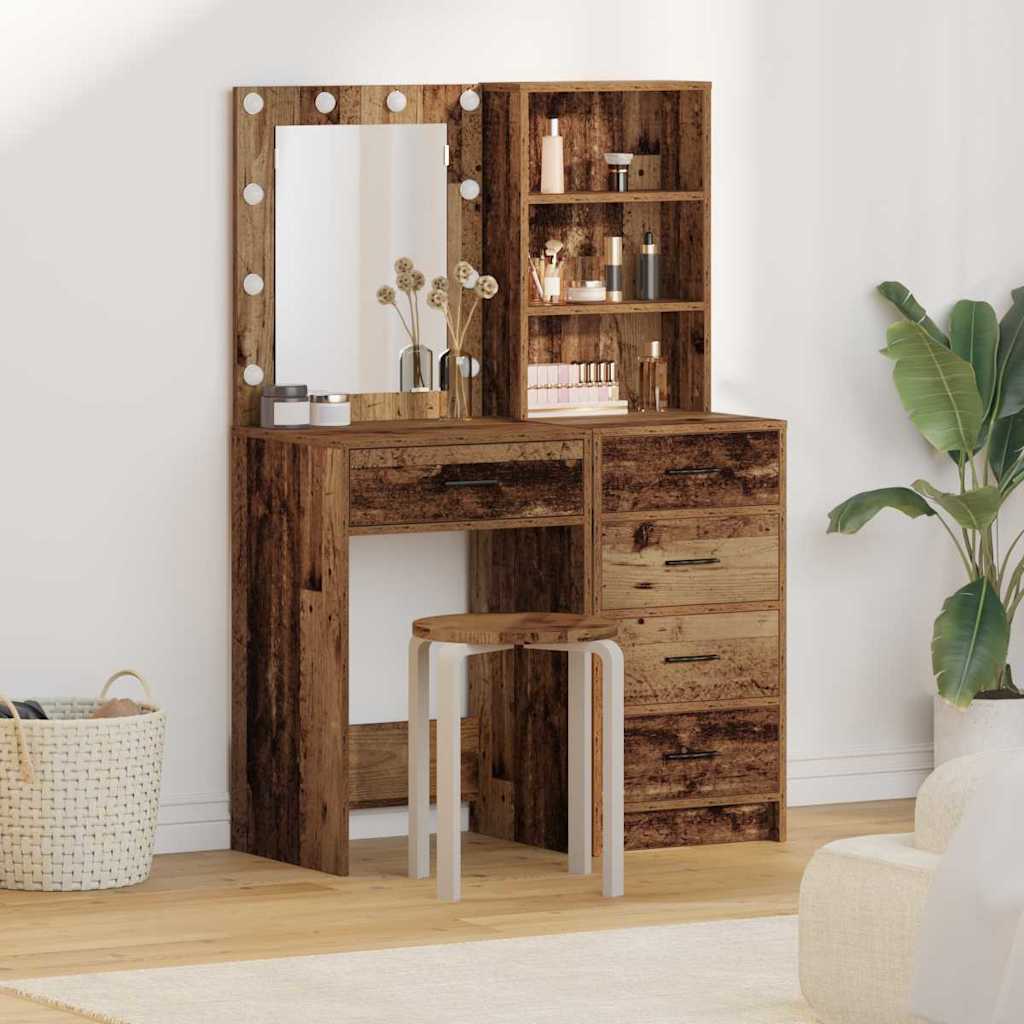 Toaletni stol 2 pcs Smeđa 50 x 41 x 135 cm Konstruirano drvo