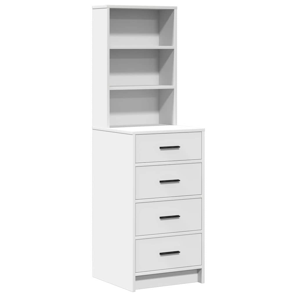 Toaletni stol s ladicama 3 pcs Bijelo Konstruirano drvo