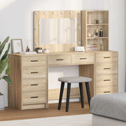 Toaletni stol s ladicama 3 pcs Sonoma hrast Konstruirano drvo