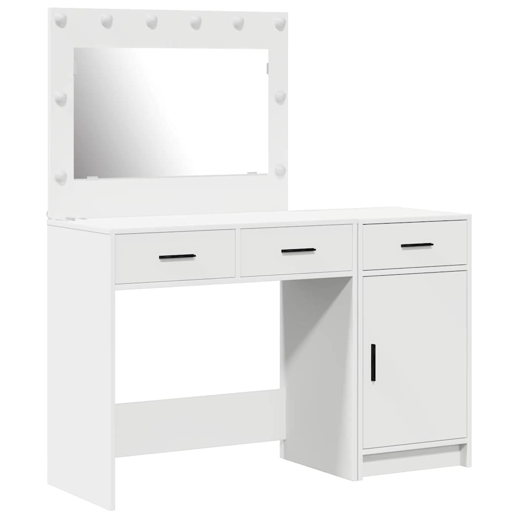 Toaletni stol s ladicama 2 pcs Bijelo Konstruirano drvo