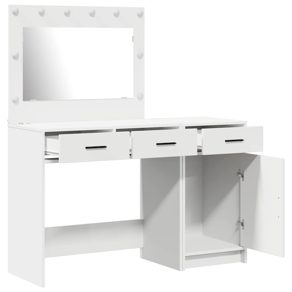 Toaletni stol s ladicama 2 pcs Bijelo Konstruirano drvo