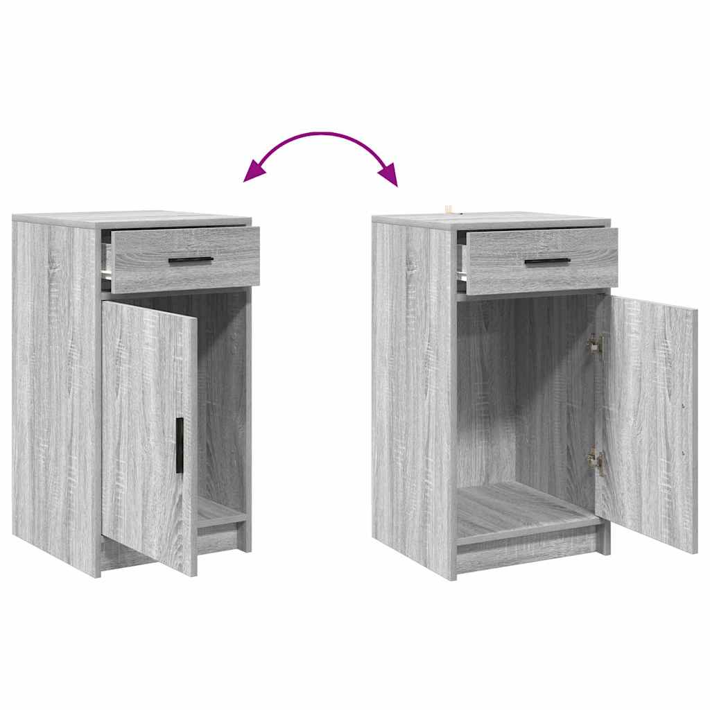 Toaletni stol s zrcalnim svjetlima 2 pcs Siva Konstruirano drvo