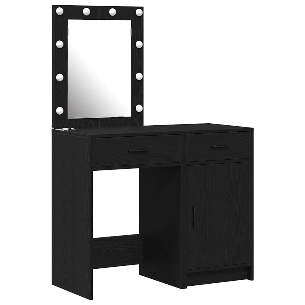 Toaletni stol 2 pcs Crna 50 x 41 x 135 cm Konstruirano drvo