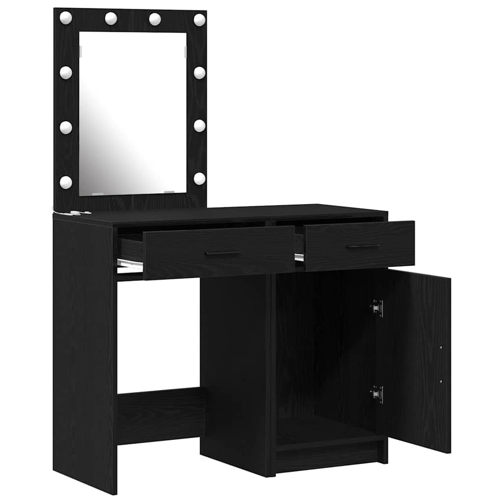 Toaletni stol 2 pcs Crna 50 x 41 x 135 cm Konstruirano drvo