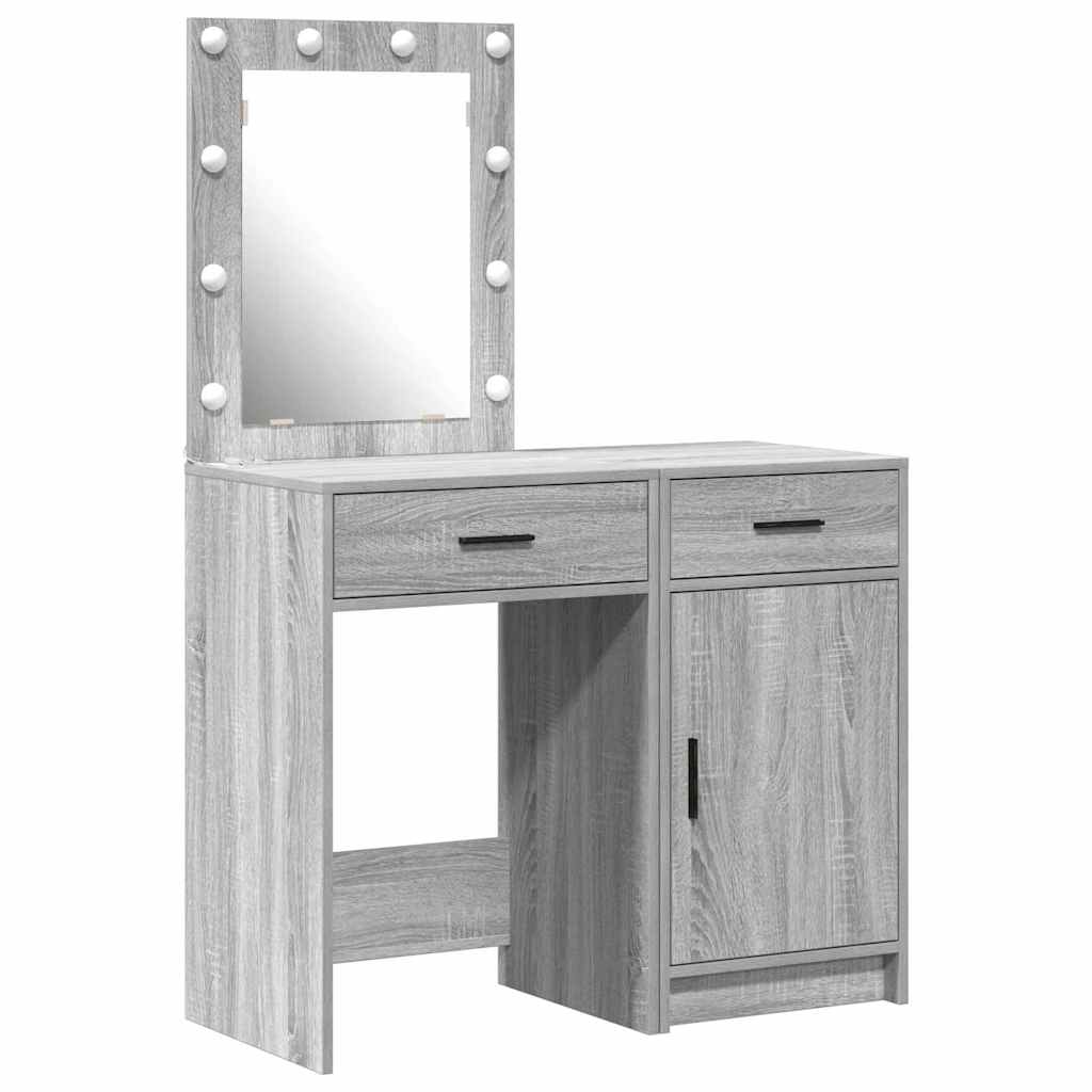 Toaletni stol 2 kom. Siva 50 x 41 x 135 cm Konstruirano drvo