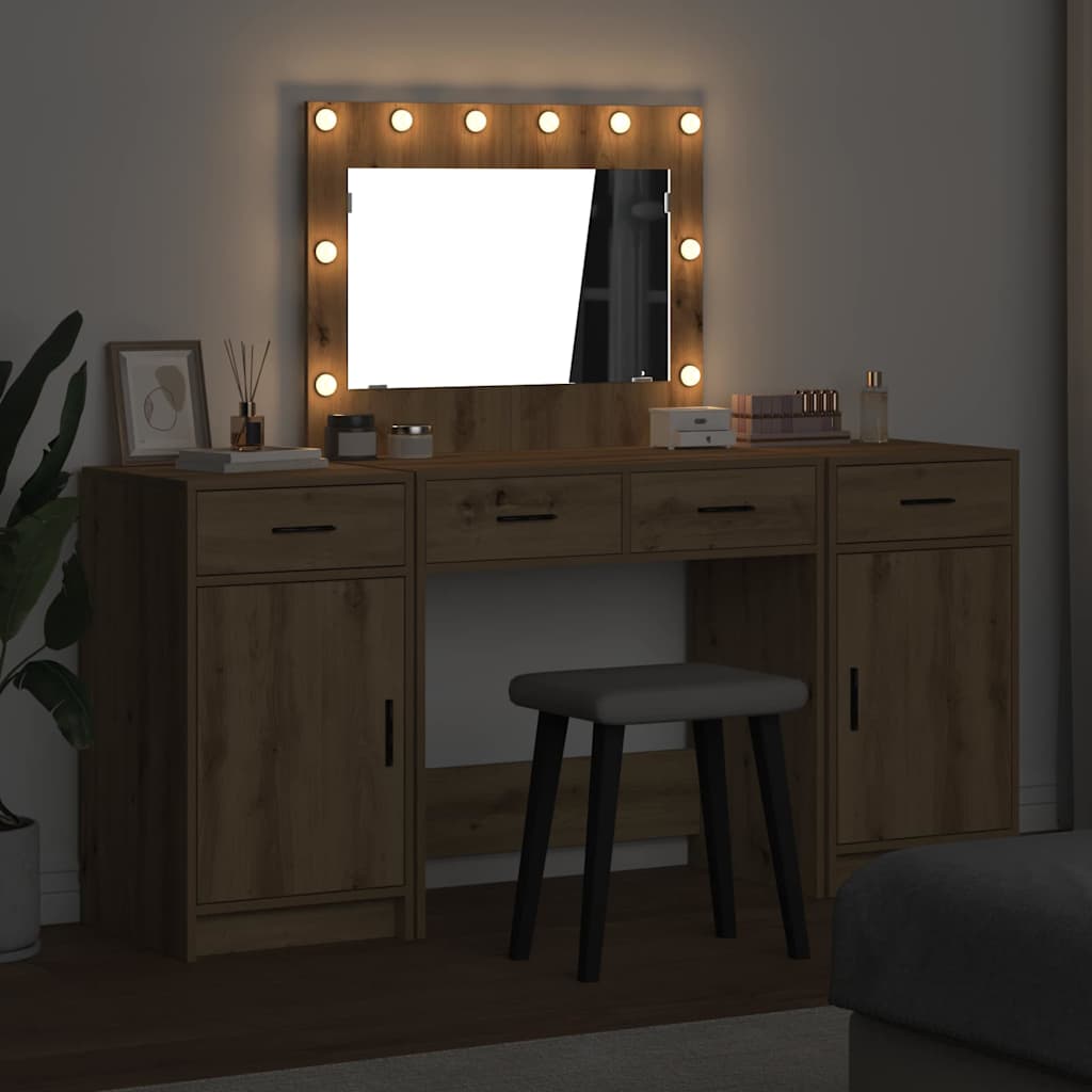 Toaletni stol 3 pcs Smeđa 78,5 x 41 x 135 cm Konstruirano drvo