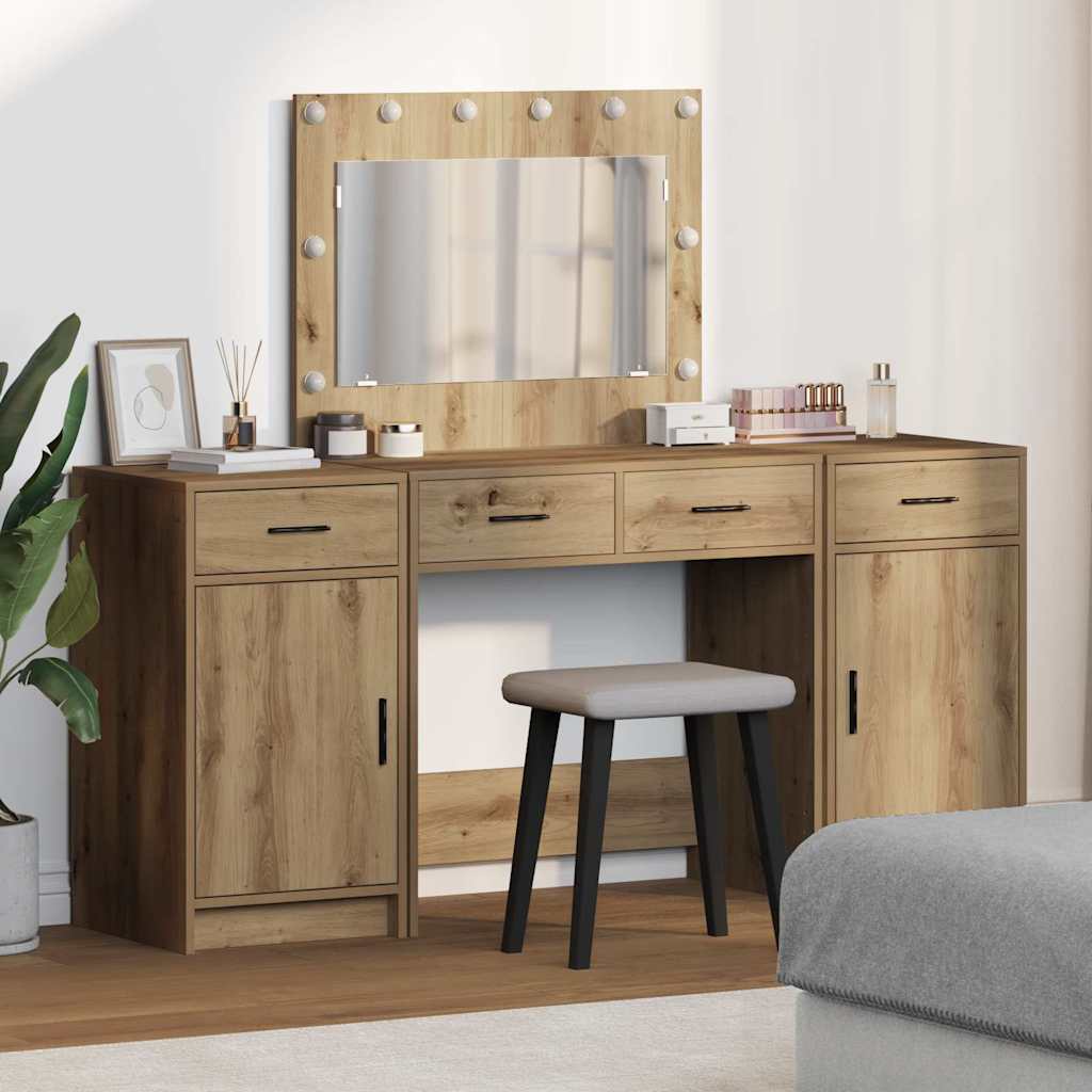 Toaletni stol 3 pcs Smeđa 78,5 x 41 x 135 cm Konstruirano drvo
