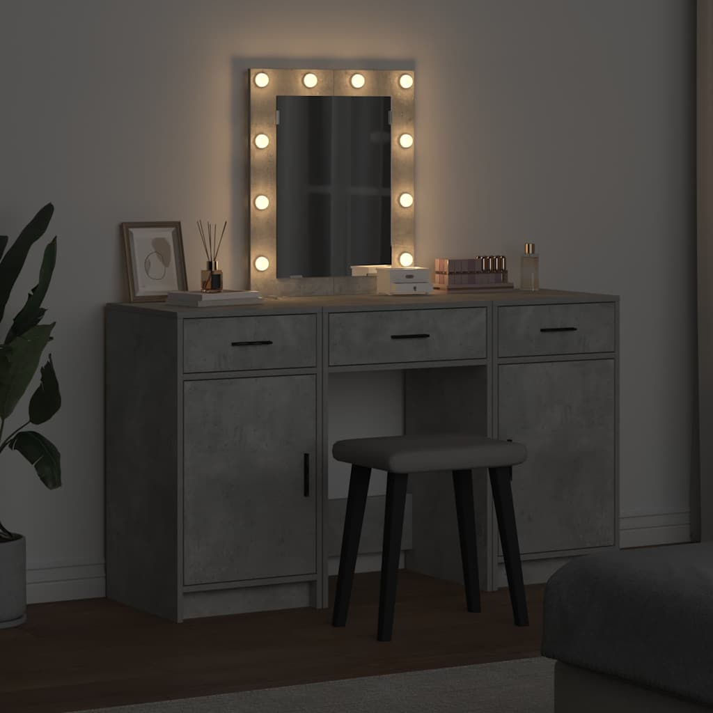 Toaletni stol s vratima Siva 50 x 41 x 135 cm Konstruirano drvo