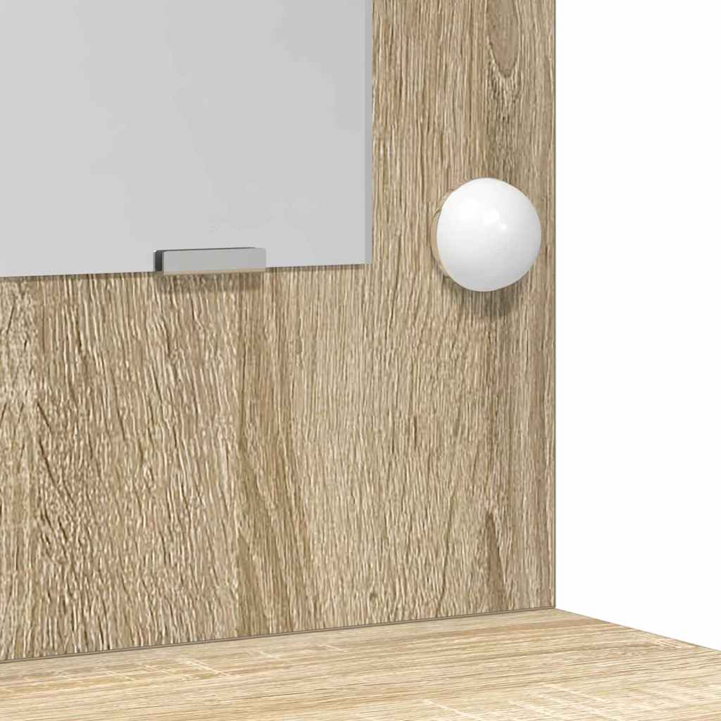 Set stola za oblačenje s LED s ladicama 3 pcs Sonoma hrast