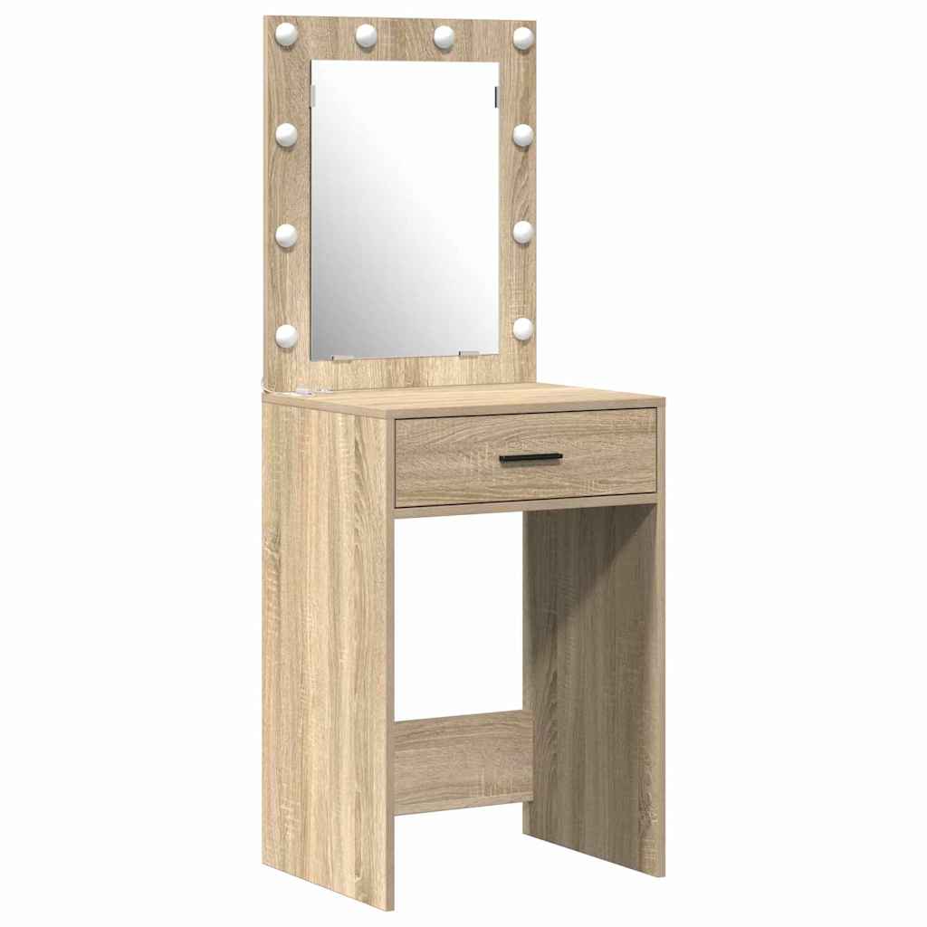 Set stola za oblačenje s LED s ladicama 3 pcs Sonoma hrast