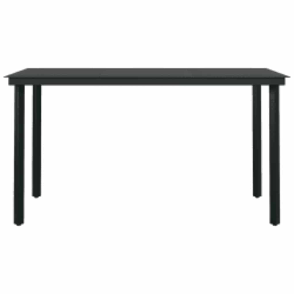 5-dijelni vrtni blagovaonski set s jastucima poliratan i staklo Smeđa 140 x 70 x 74 cm