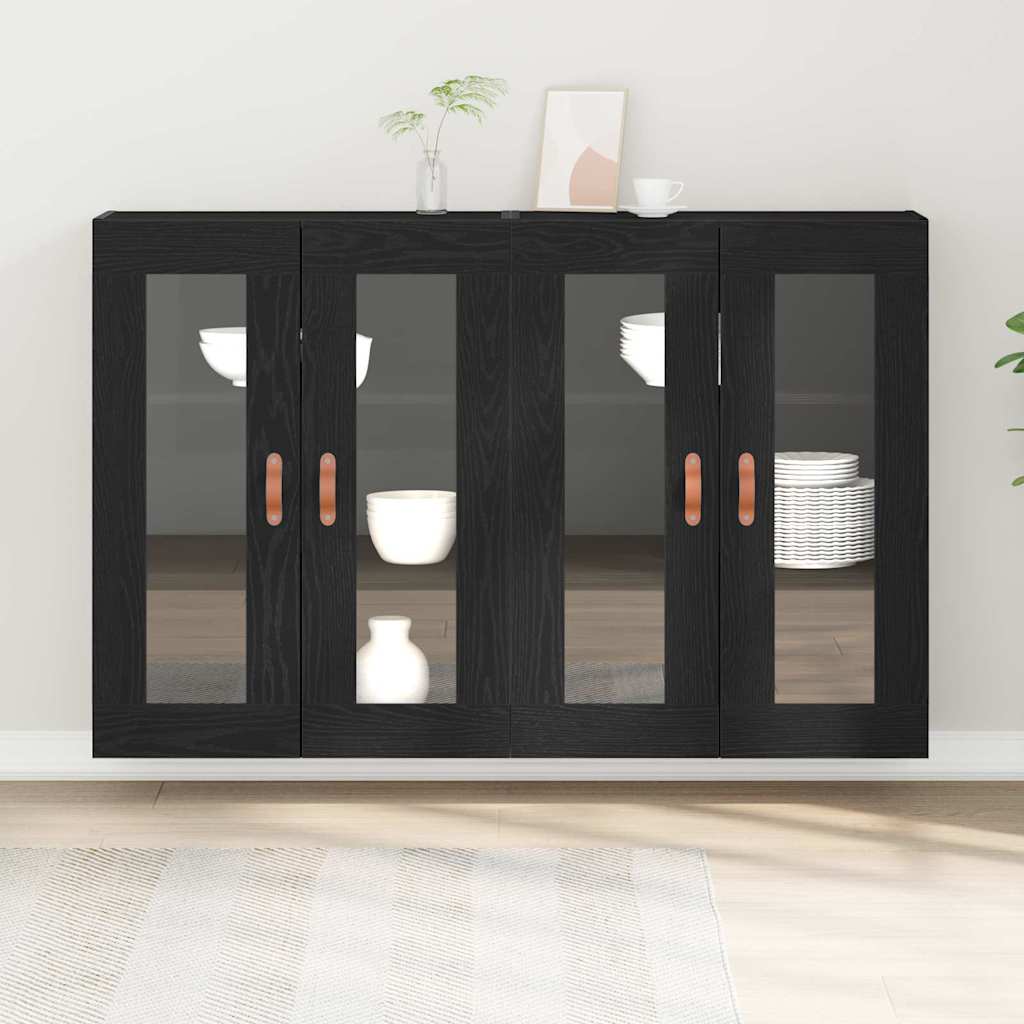 Zidni ormari 2 pcs Crni hrast 69,5 x 34 x 90 cm