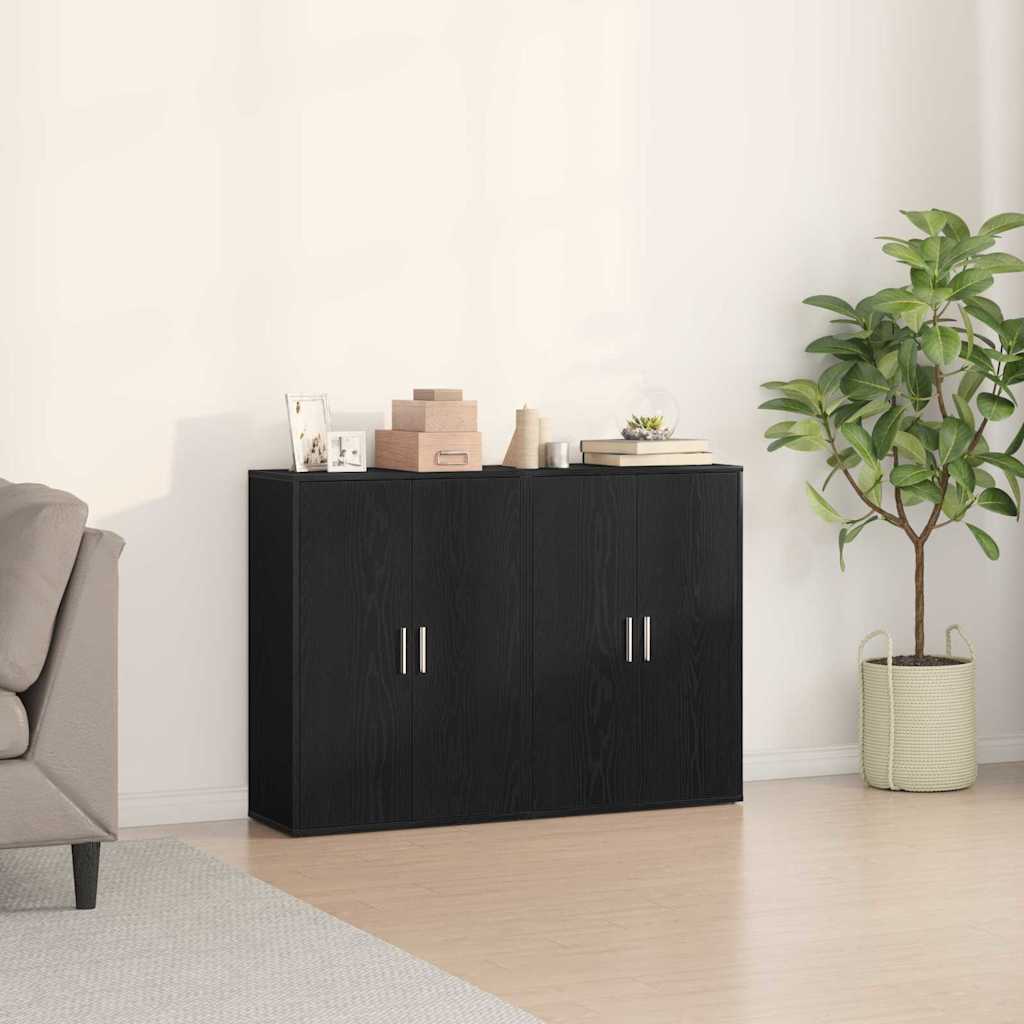 Kreveta 2 pcs Crni hrast 60 x 31 x 84 cm Konstruirano drvo