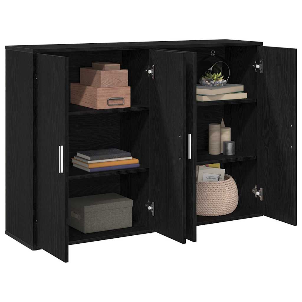 Kreveta 2 pcs Crni hrast 60 x 31 x 84 cm Konstruirano drvo
