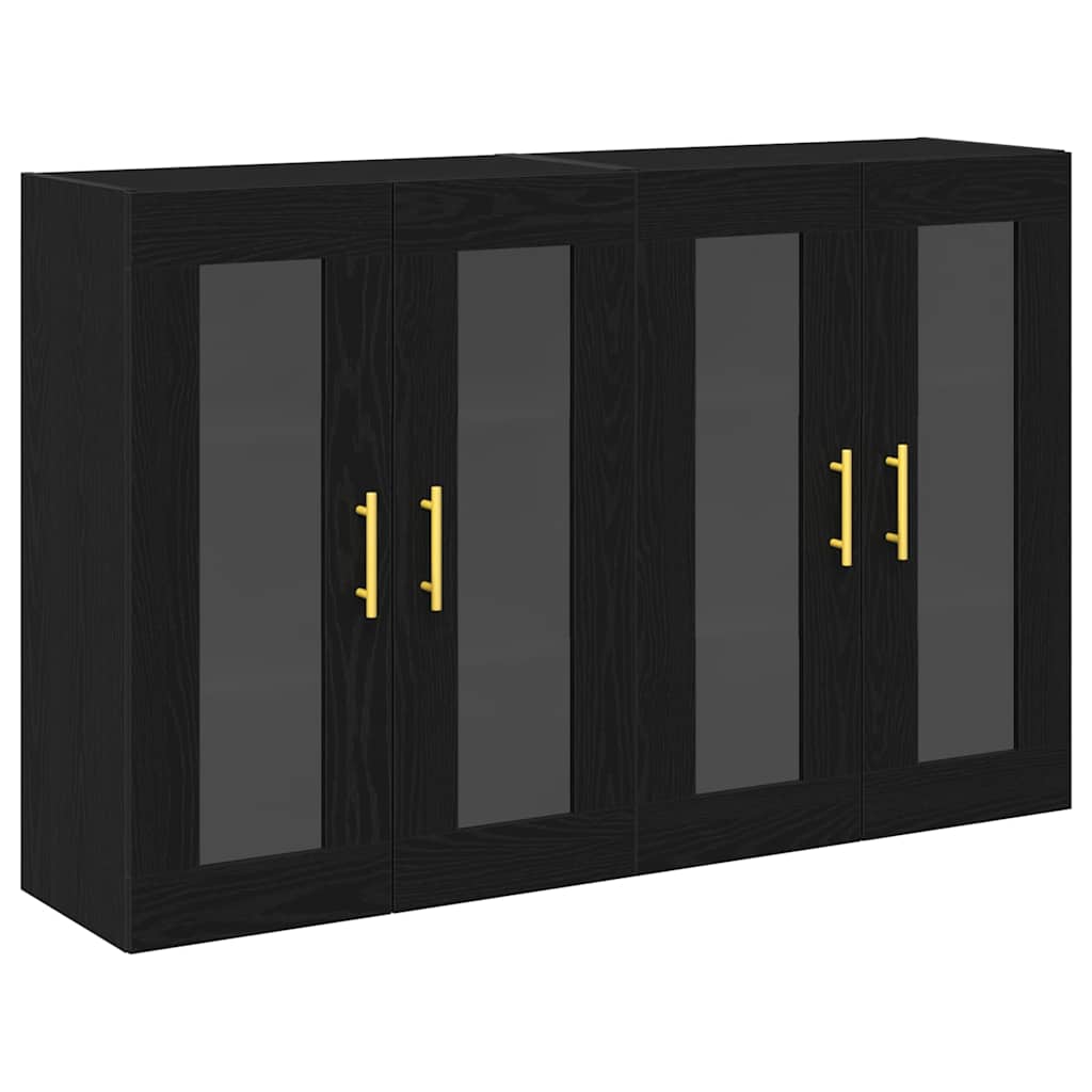 Zidni ormari 2 pcs Crni hrast 69,5 x 34 x 90 cm