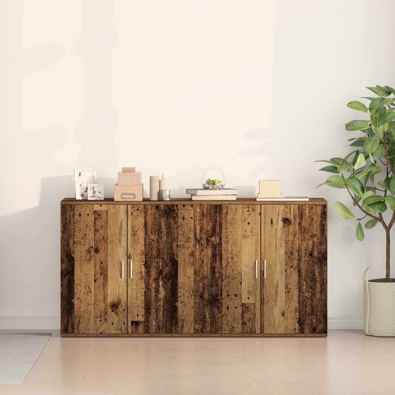 Kreveta 2 pcs Staro drvo 79 x 38 x 80 cm Konstruirano drvo
