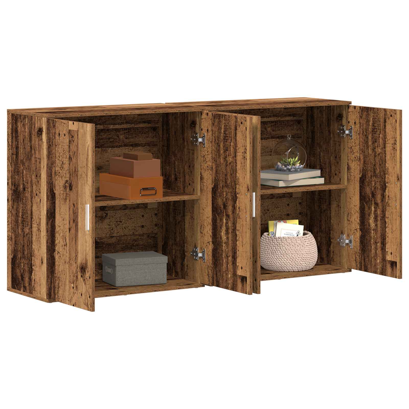 Kreveta 2 pcs Staro drvo 79 x 38 x 80 cm Konstruirano drvo