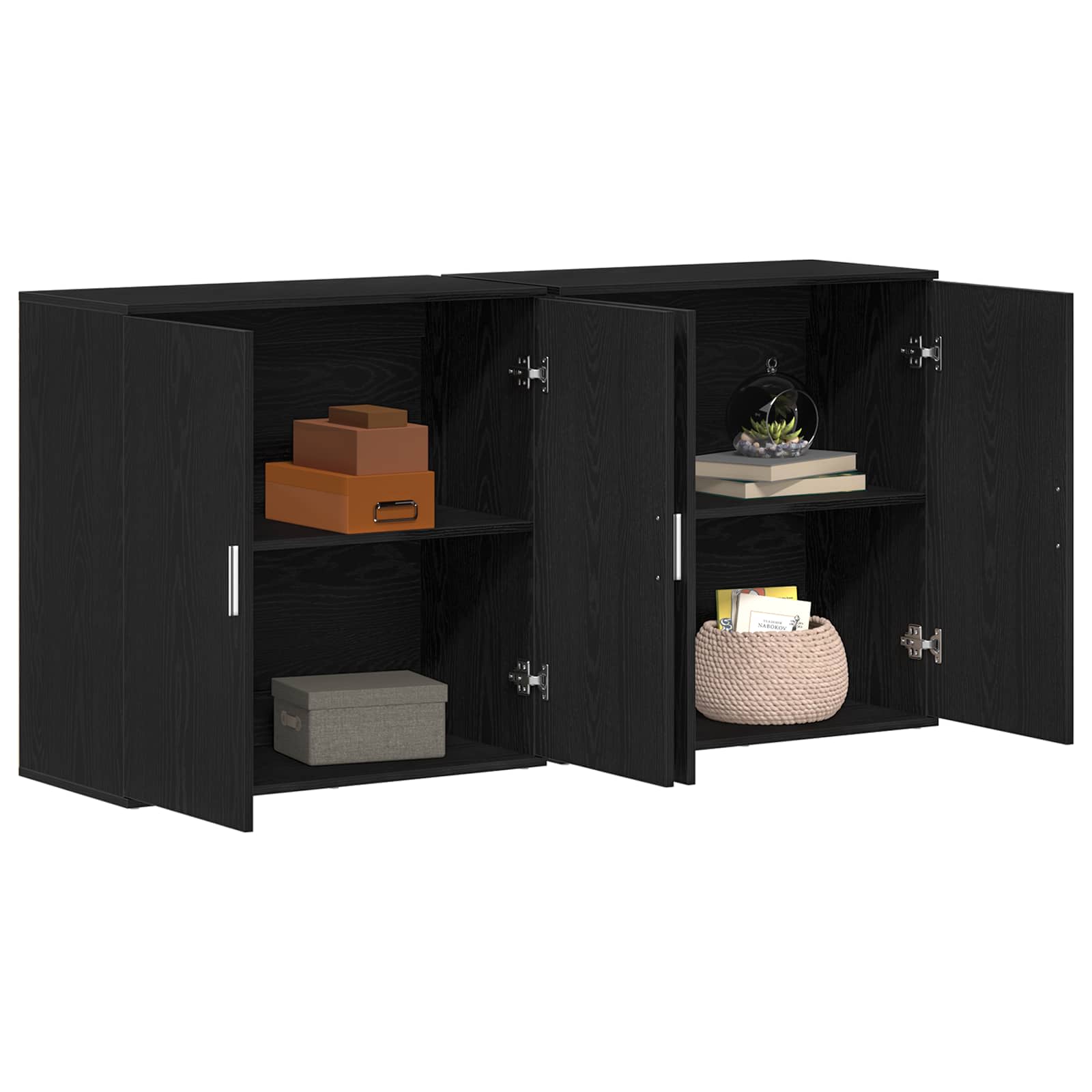 Kreveta 2 pcs Crni hrast 79 x 38 x 80 cm Konstruirano drvo