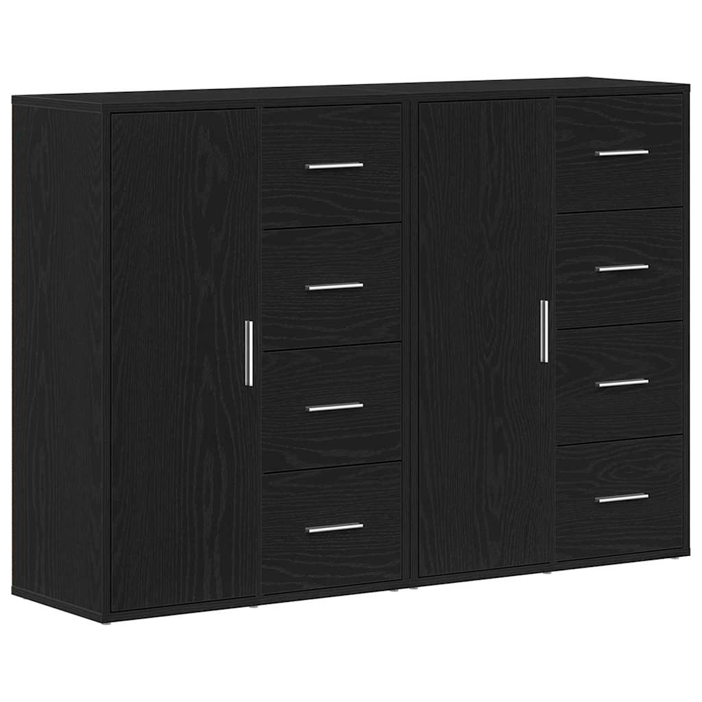 Kreveta 2 pcs Crni hrast 60 x 31 x 84 cm Konstruirano drvo