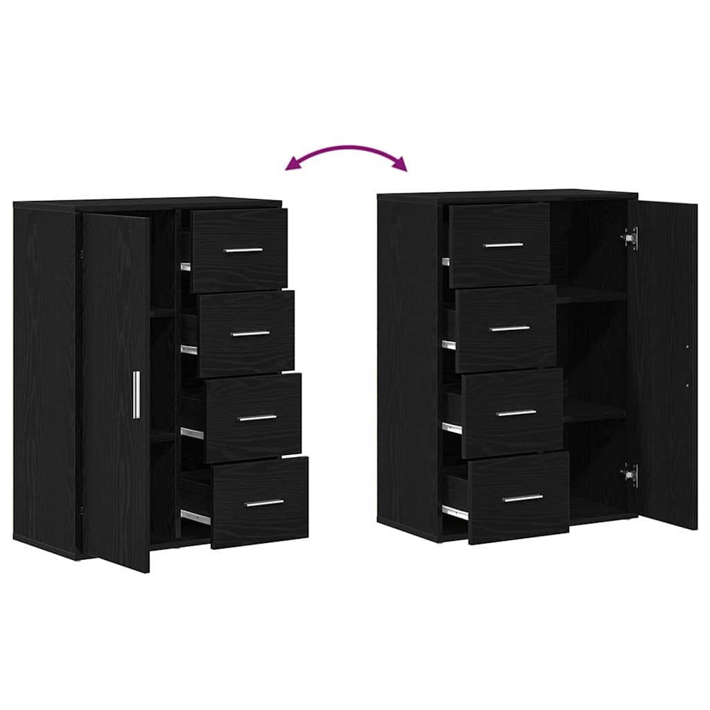 Kreveta 2 pcs Crni hrast 60 x 31 x 84 cm Konstruirano drvo