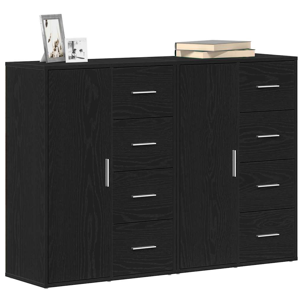 Kreveta 2 pcs Crni hrast 60 x 31 x 84 cm Konstruirano drvo