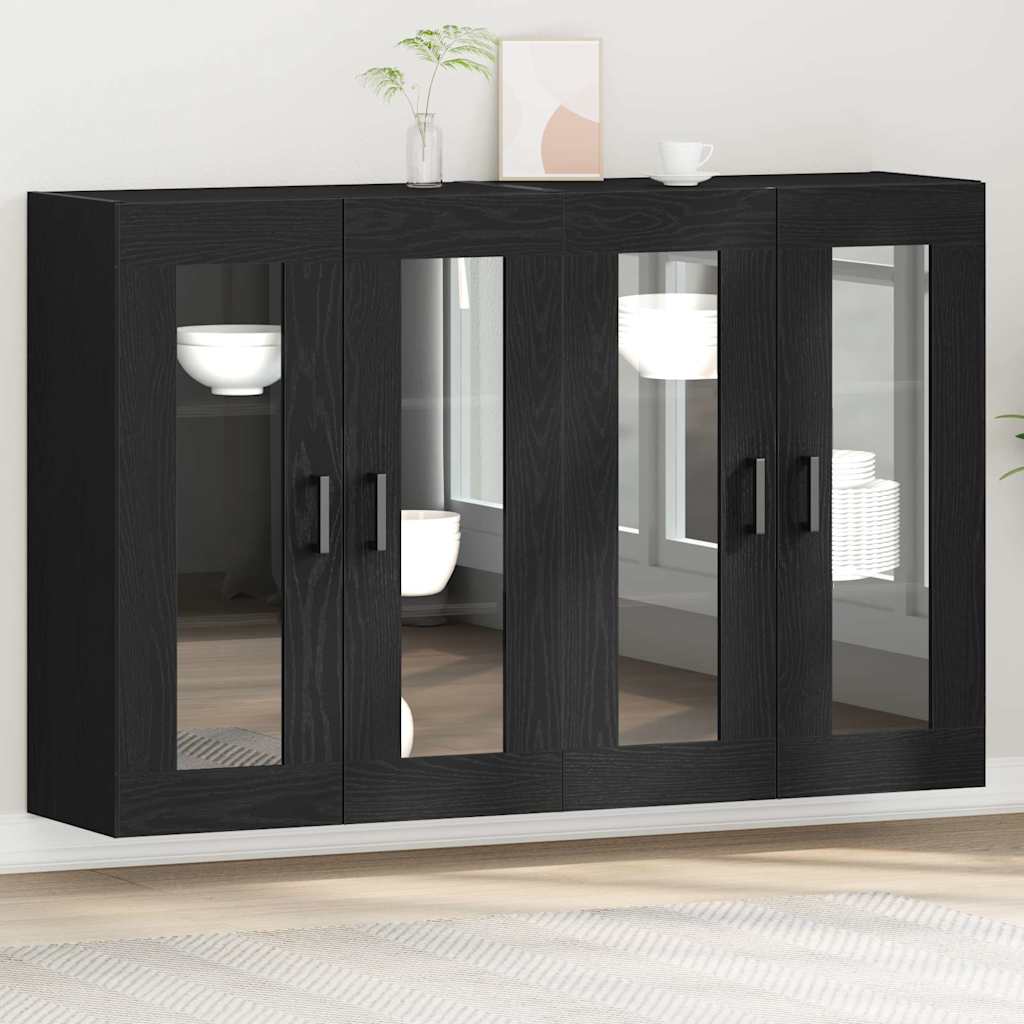 Zidni ormari 2 pcs Crni hrast 69,5 x 34 x 90 cm