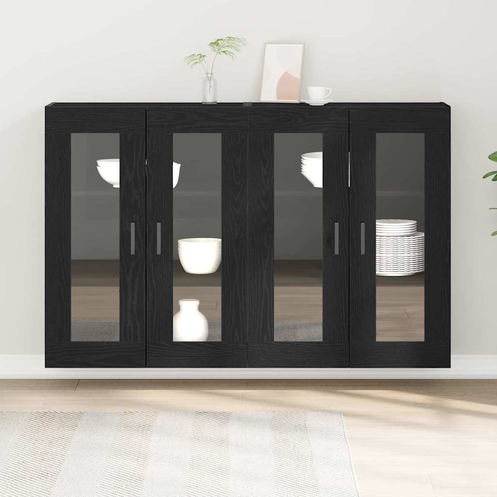 Zidni ormari 2 pcs Crni hrast 69,5 x 34 x 90 cm