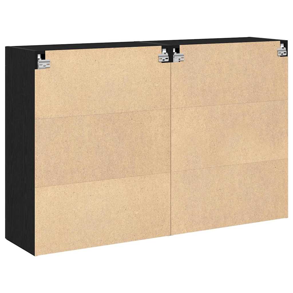Zidni ormari 2 pcs Crni hrast 69,5 x 34 x 90 cm