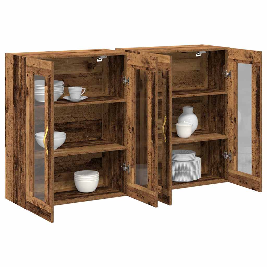 Zidni ormari 2 pcs Staro drvo 69,5 x 34 x 90 cm