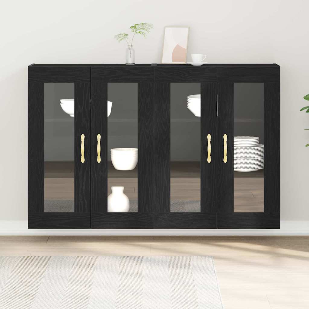 Zidni ormari 2 kom. Crni hrast 69,5 x 34 x 90 cm