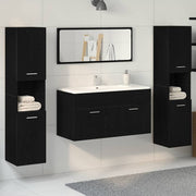 Set namještaja za kupaonicu 4 pcs Crni hrast Konstruirano drvo