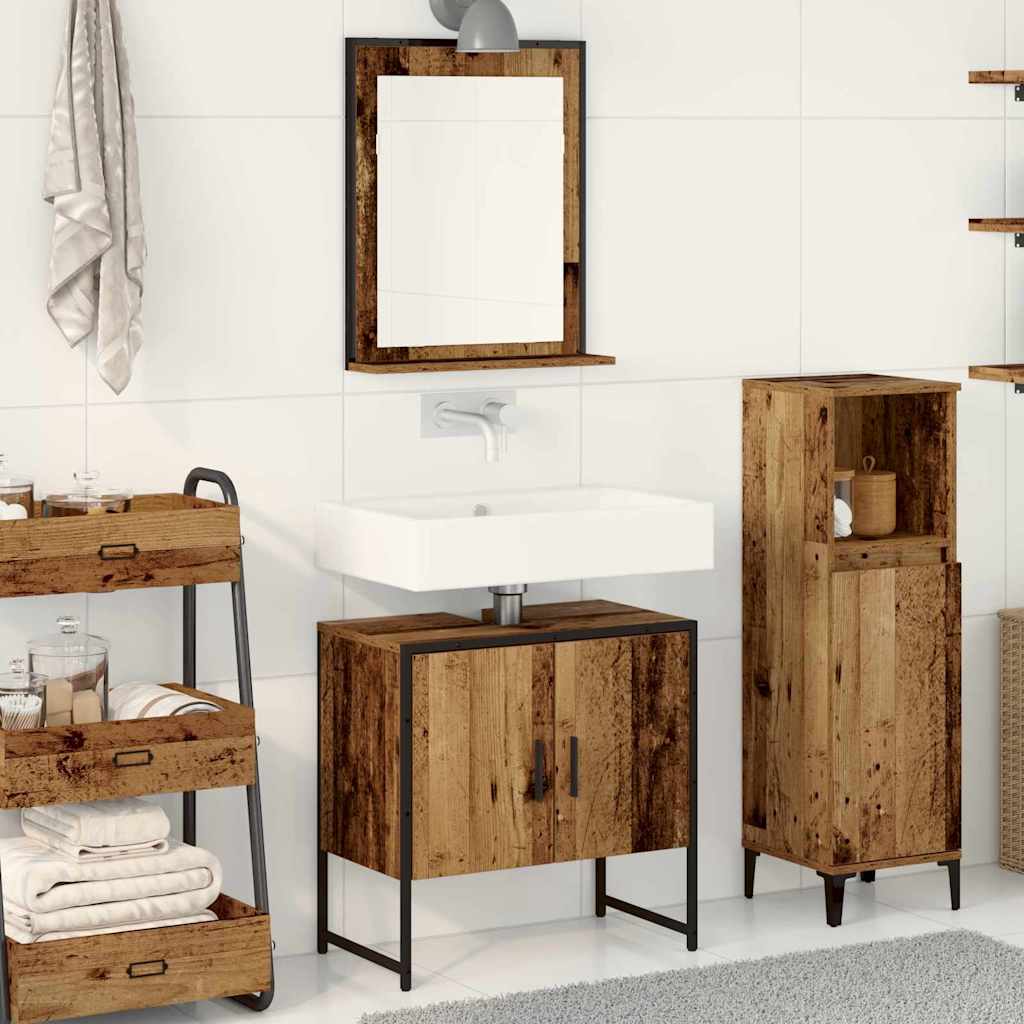 Set namještaja za kupaonicu Zidne 2 pcs Smeđa Konstruirano drvo