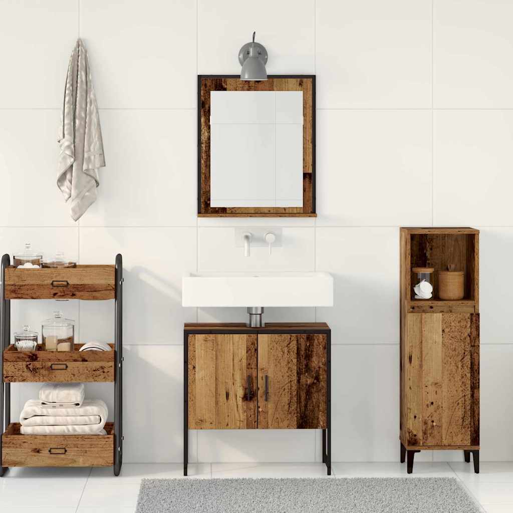 Set namještaja za kupaonicu Zidne 2 pcs Smeđa Konstruirano drvo