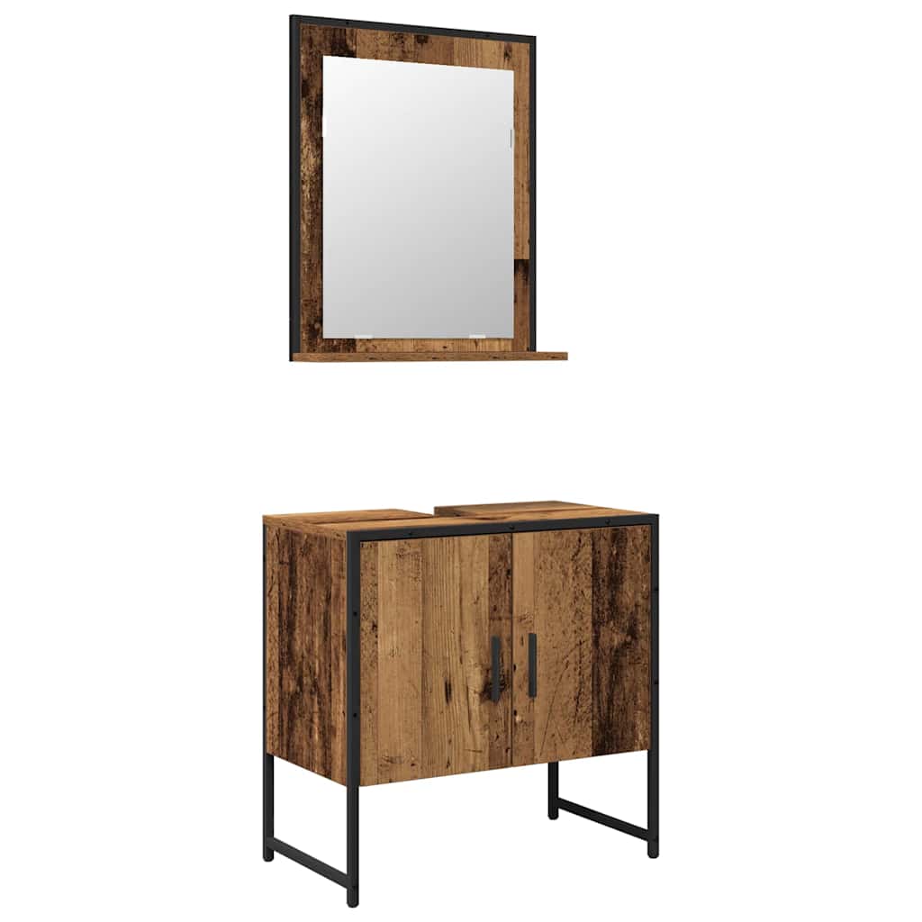 Set namještaja za kupaonicu Zidne 2 pcs Smeđa Konstruirano drvo