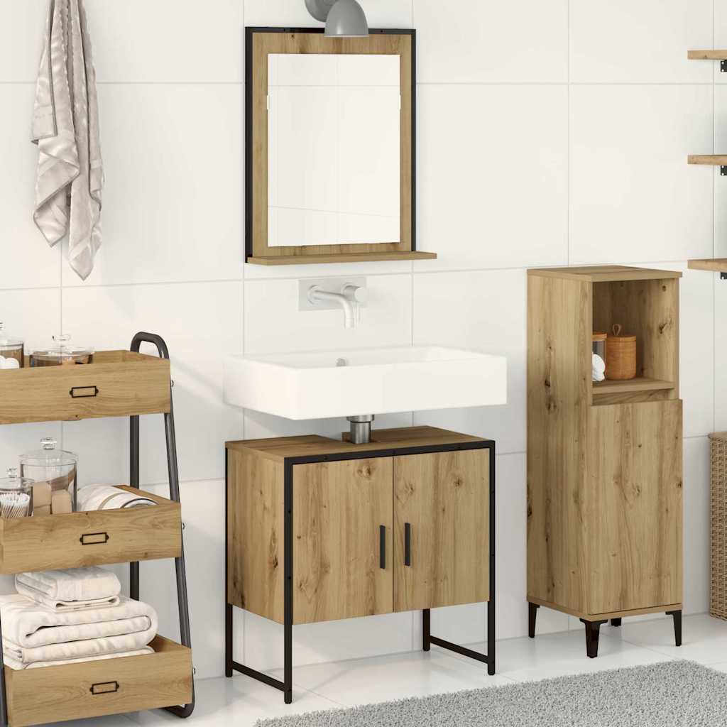 Set namještaja za kupaonicu Zidne 2 pcs Smeđa Konstruirano drvo