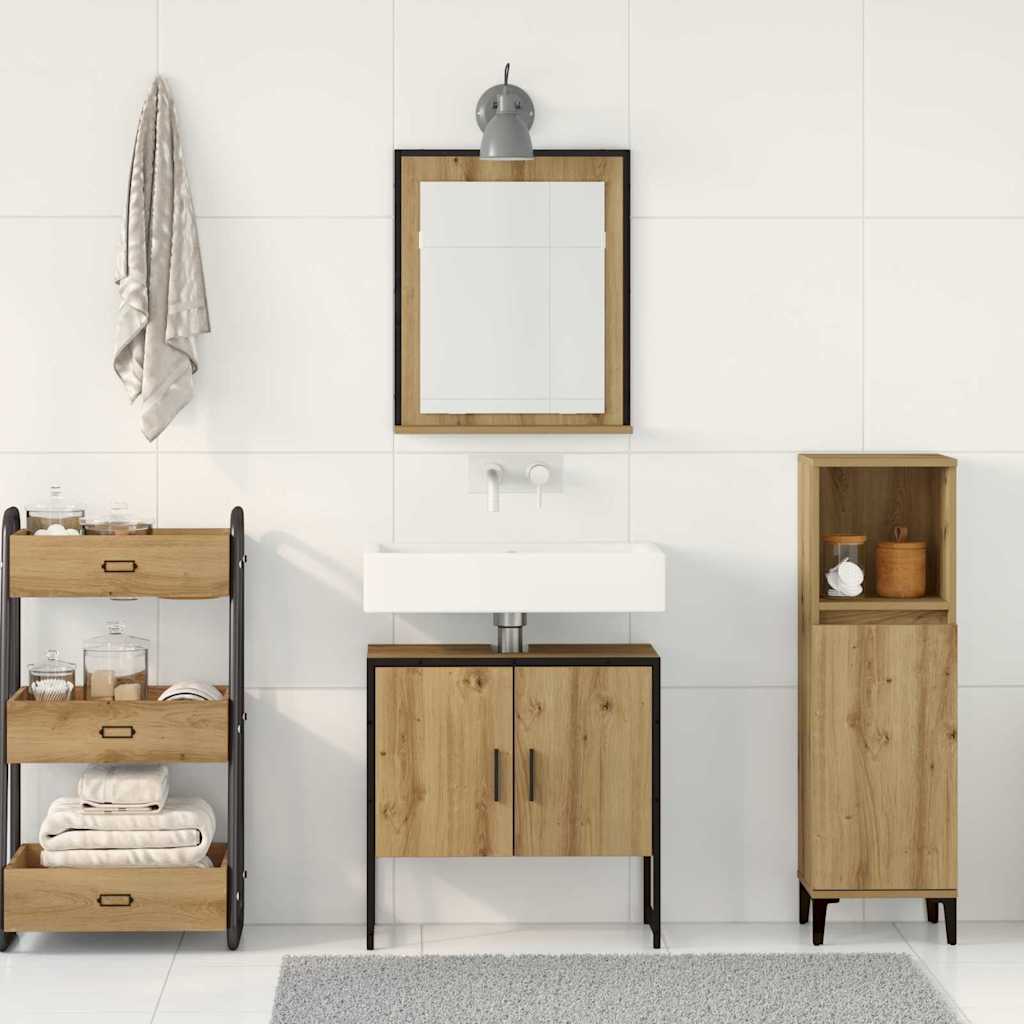 Set namještaja za kupaonicu Zidne 2 pcs Smeđa Konstruirano drvo