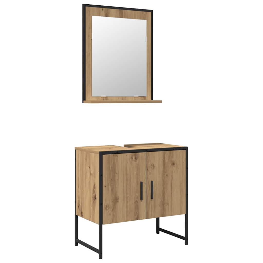 Set namještaja za kupaonicu Zidne 2 pcs Smeđa Konstruirano drvo
