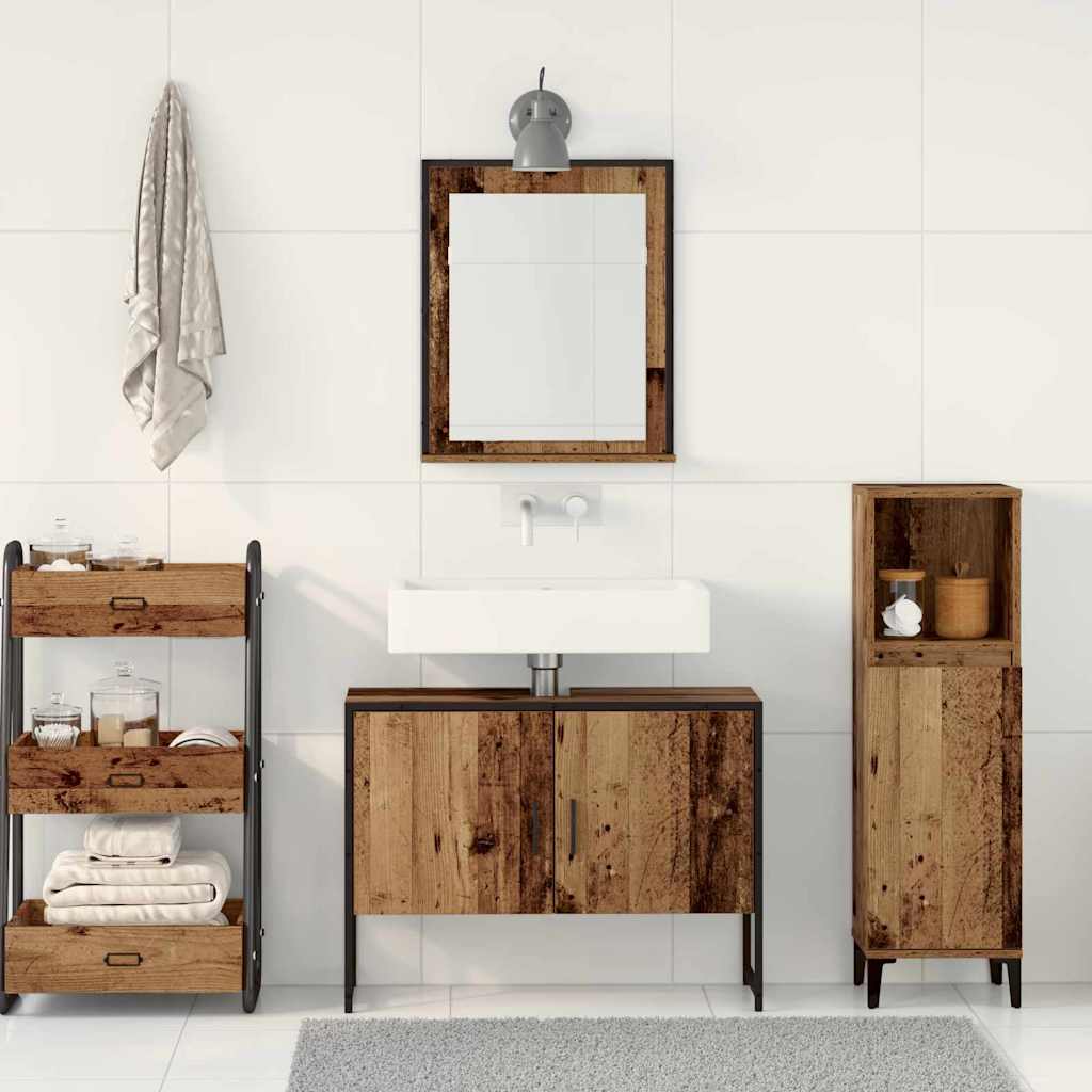 Set namještaja za kupaonicu Zidne 2 pcs Smeđa Konstruirano drvo