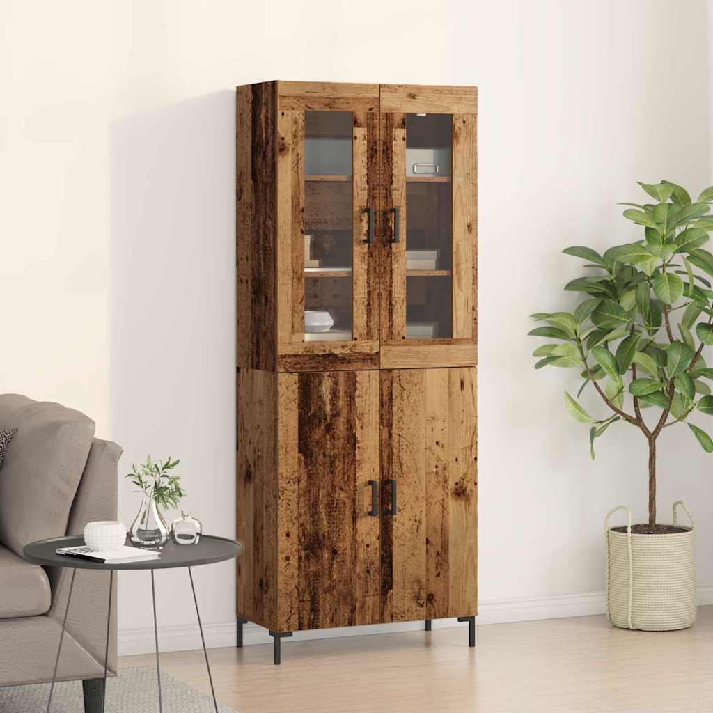 Highboard 2 pcs Staro drvo 69,5 x 34 x 180 cm Konstruirano drvo
