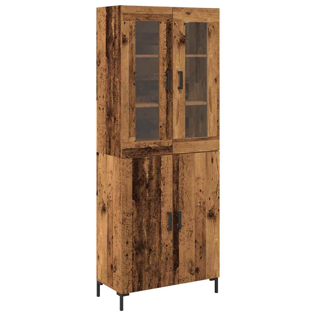 Highboard 2 pcs Staro drvo 69,5 x 34 x 180 cm Konstruirano drvo