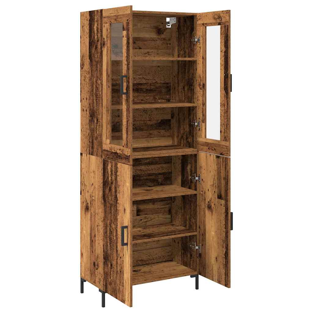 Highboard 2 pcs Staro drvo 69,5 x 34 x 180 cm Konstruirano drvo